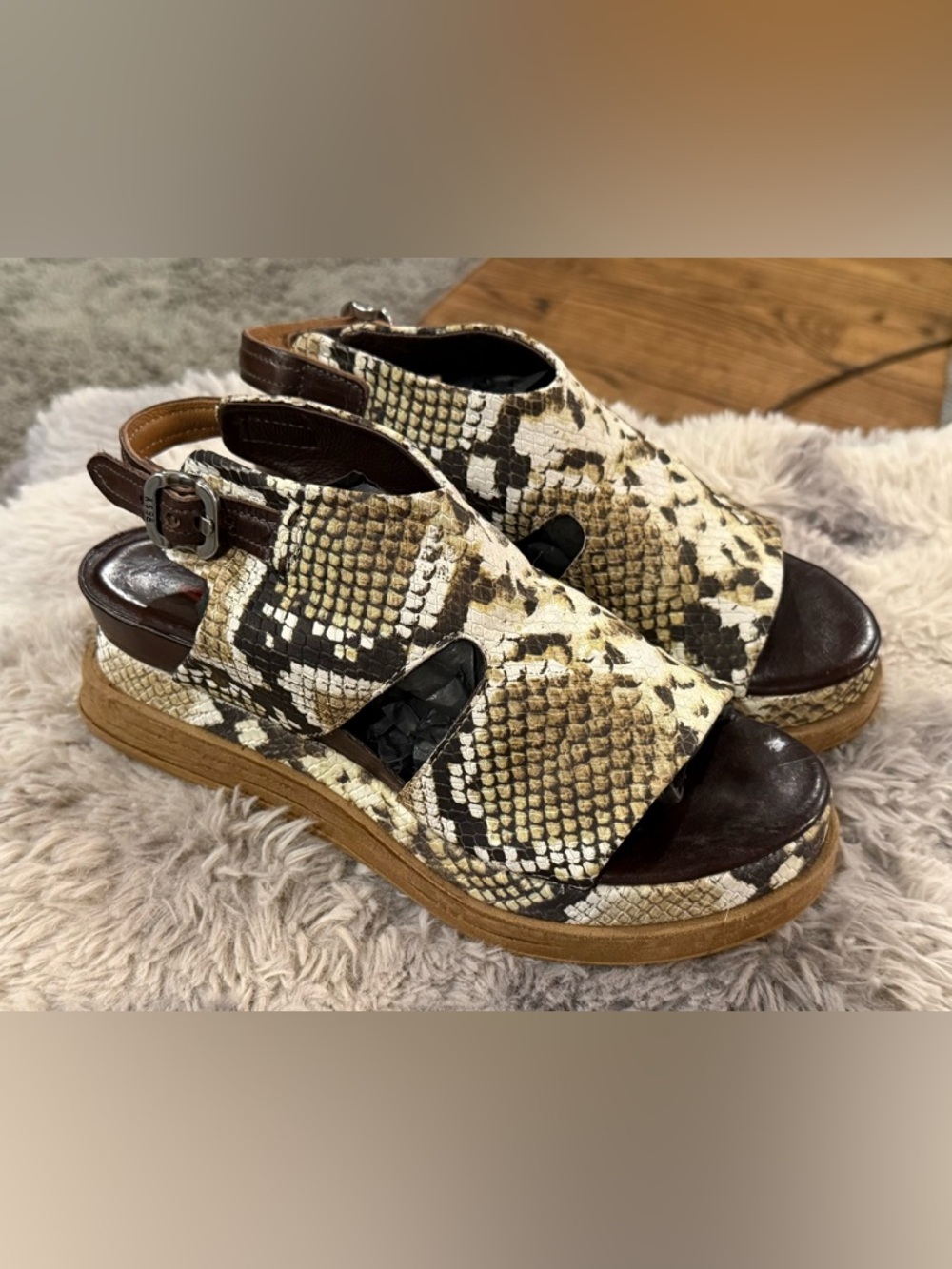 A.S. 98 Multi-Colored Snakeskin Textured Sandals. SUPER RARE. Size 37. (US 6-7)